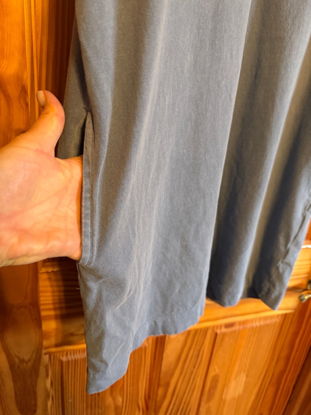 The Sweet Collective Washed Blue Pocket Tee Mini Dress - Picture 5 of 9